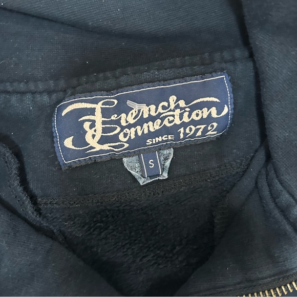 French Connection Navy Blue Zip Hoodie - Picture 3 of 5